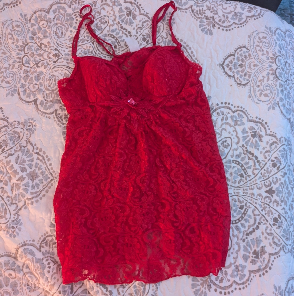 Medium Victoria's Secret Red Lace Lingerie Dress